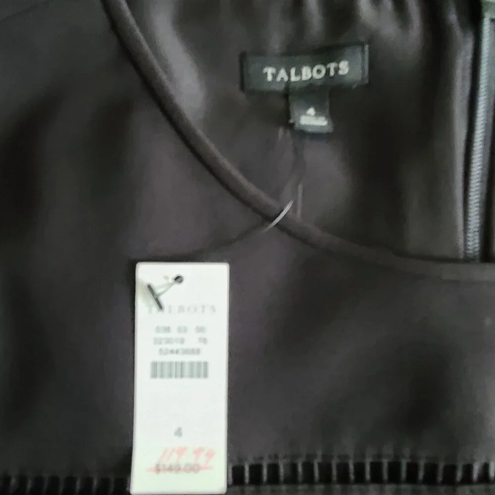 Talbots Fit & Flare LBD Dress 3/4 Sleeve Dress Sz 4 Black Zip Dressy NWT $149 - Picture 10 of 10
